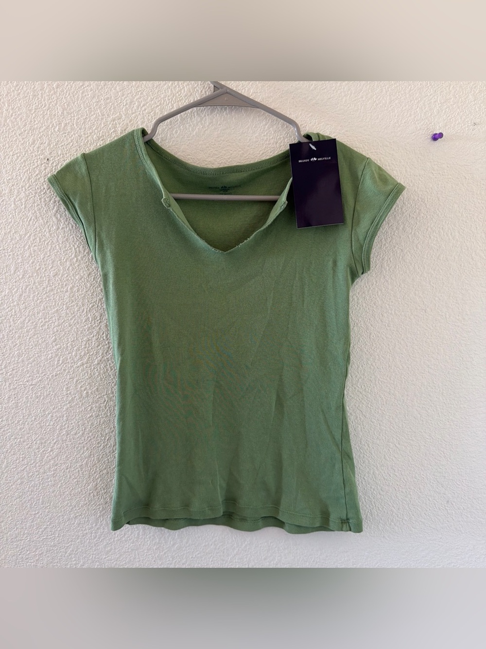 Brandy melville light olive green Iria top